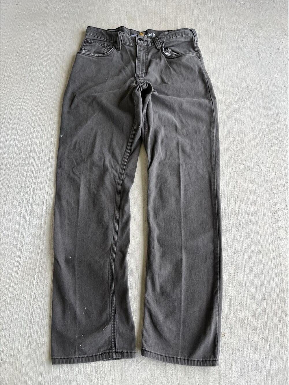 Carhartt Relaxed Fit Gray Canvas Work Pants 32x32